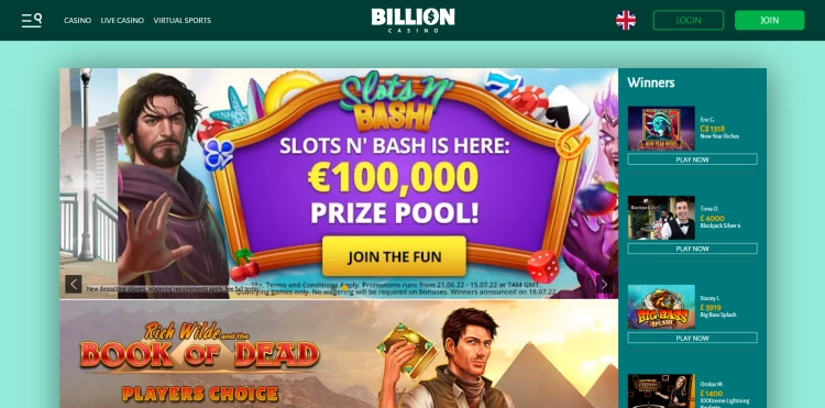 play bingo billions slot online