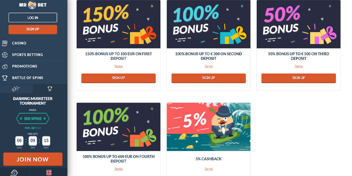 Casino mr bet Kein Einzahlungsbonus